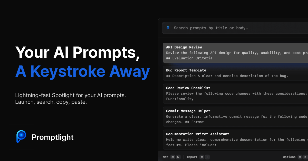 Show HN: Promptlight – A Universal Prompt Manager for All Your AI Tools